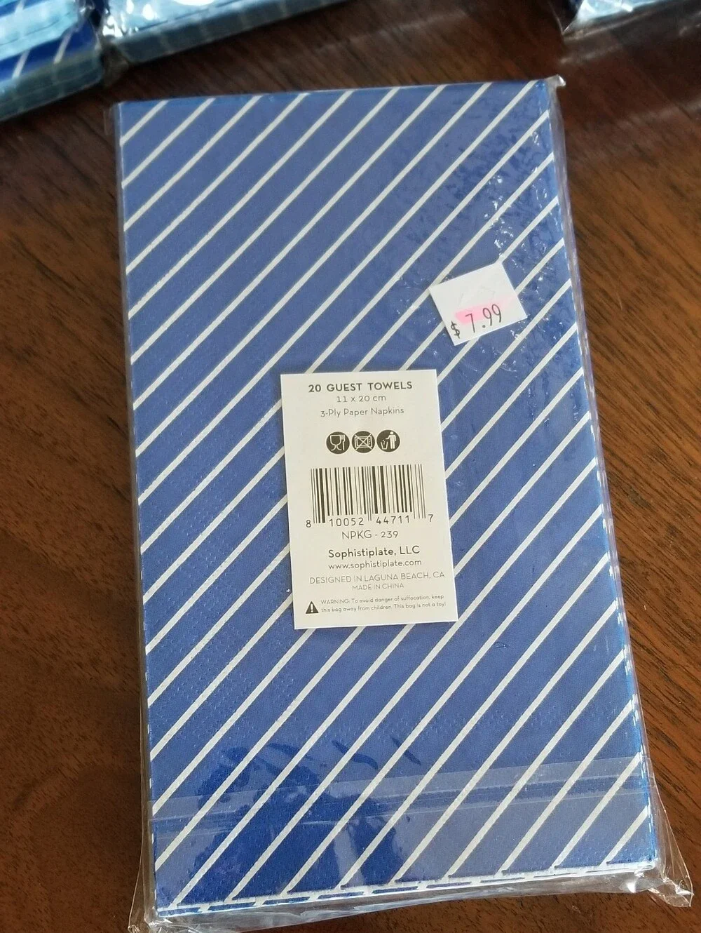 Sophistiplate Napkins Everyday Blue Cocktail and Dinner Sizes